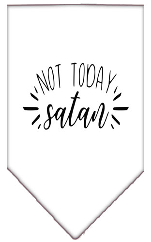 Not Today Satan Screen Print Bandana White Large